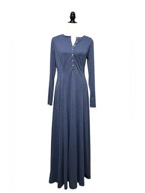 🆕 HALARA Henley Long Sleeve Flare Maxi Casual Dress